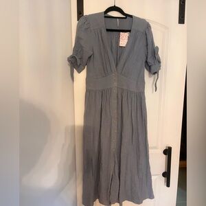 Free People Love Of My Life Blue Midi Dress